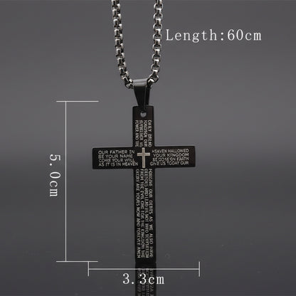 Engraved Cross Car Pendant | Christian/Catholic Faith Prayer